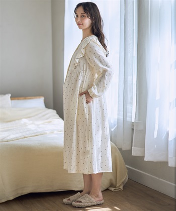 Rosemadame Ｗガーゼハート柄ネグリジェ/ワンピースパジャマ（マタニティ/ 妊婦服）授乳楽々 妊婦服 産前・産後対応_subthumb_9