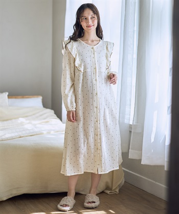 Rosemadame Ｗガーゼハート柄ネグリジェ/ワンピースパジャマ（マタニティ/ 妊婦服）授乳楽々 妊婦服 産前・産後対応_subthumb_10