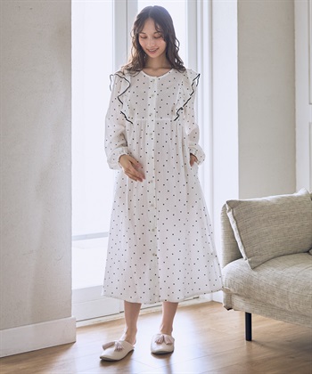 Rosemadame Ｗガーゼハート柄ネグリジェ/ワンピースパジャマ（マタニティ/ 妊婦服）授乳楽々 妊婦服 産前・産後対応_subthumb_11