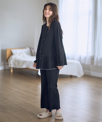 Rosemadame ポコポコジャガード配色メロウパジャマ（マタニティ/ 妊婦服）授乳楽々 妊婦服 産前・産後対応_subthumb_1