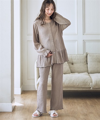 Rosemadame ポコポコジャガード配色メロウパジャマ（マタニティ/ 妊婦服）授乳楽々 妊婦服 産前・産後対応_subthumb_2