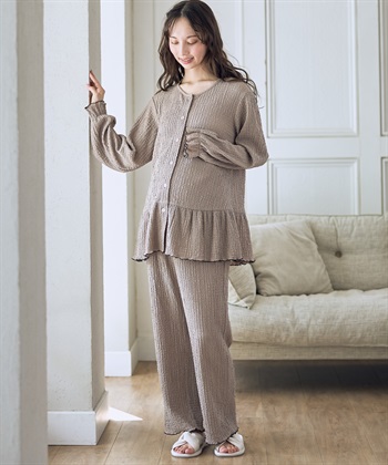 Rosemadame ポコポコジャガード配色メロウパジャマ（マタニティ/ 妊婦服）授乳楽々 妊婦服 産前・産後対応_subthumb_4