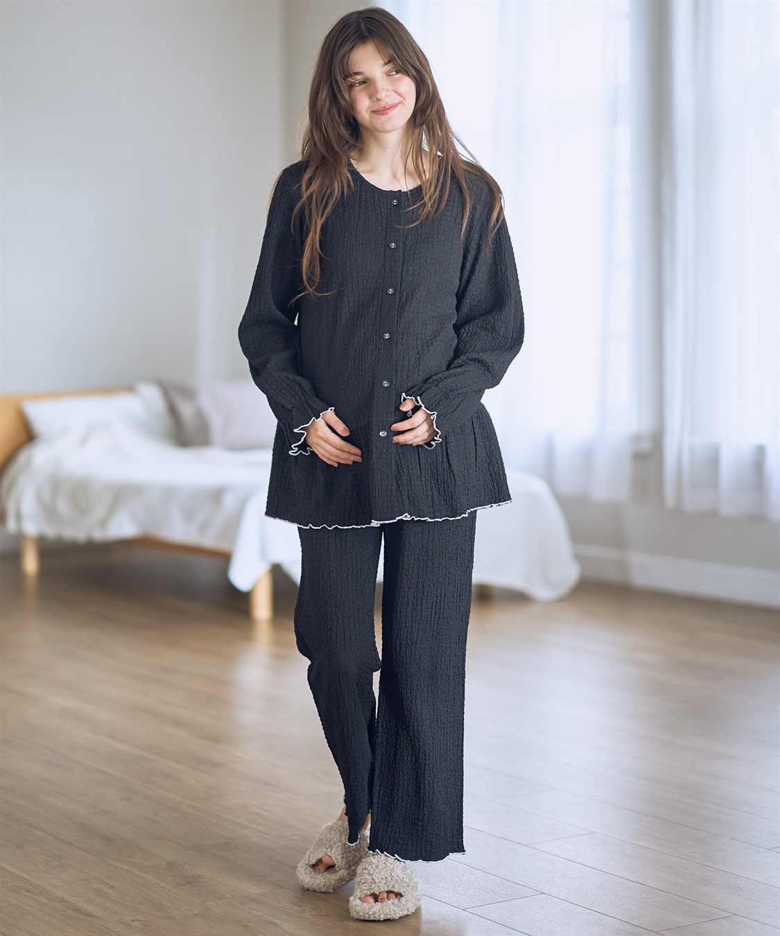 Rosemadame ポコポコジャガード配色メロウパジャマ（マタニティ/ 妊婦服）授乳楽々 妊婦服 産前・産後対応_sub_8