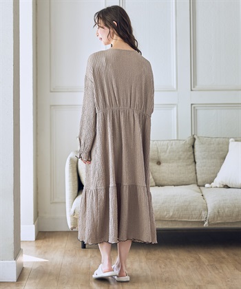 Rosemadame ポコポコジャガード配色メロウネグリジェ/ワンピースパジャマ（マタニティ/ 妊婦服）授乳楽々 妊婦服 産前・産後対応_subthumb_3