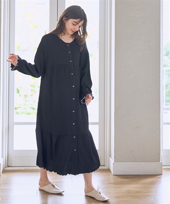 Rosemadame ポコポコジャガード配色メロウネグリジェ/ワンピースパジャマ（マタニティ/ 妊婦服）授乳楽々 妊婦服 産前・産後対応_subthumb_5