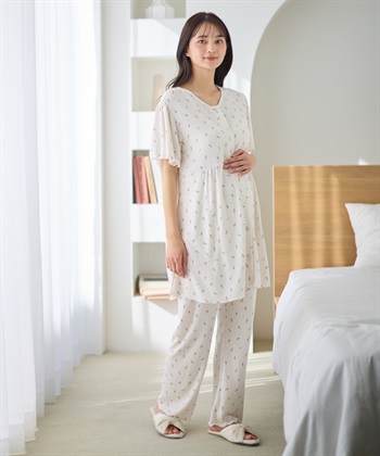 Rosemadame ワッフル風アイス柄パジャマ/マタニティパジャマ（マタニティ/授乳服）上下セット 授乳口付き 授乳楽々 妊婦服 産前・産後対応_subthumb_7