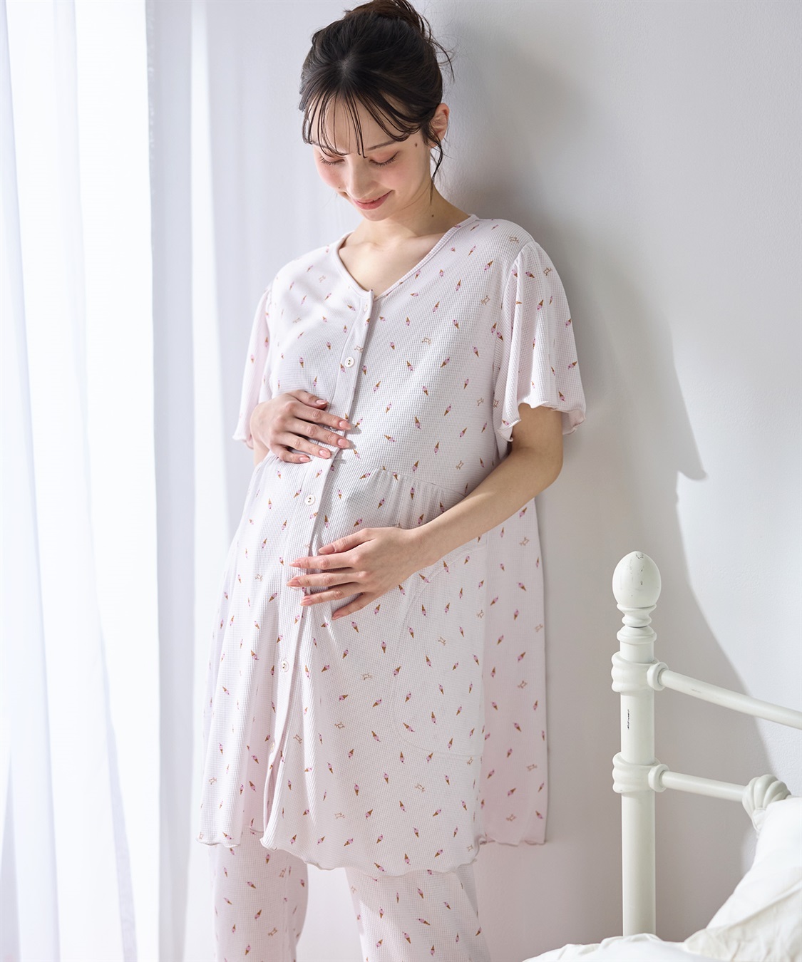 Rosemadame ワッフル風アイス柄パジャマ/マタニティパジャマ（マタニティ/授乳服）上下セット 授乳口付き 授乳楽々 妊婦服 産前・産後対応_sub_19