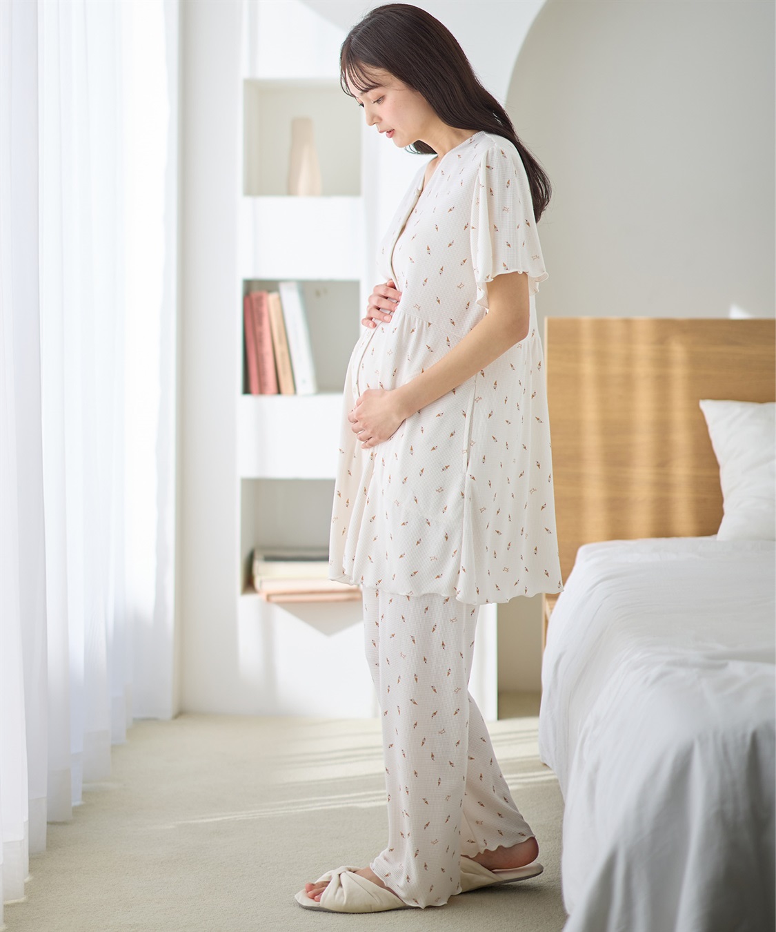 Rosemadame ワッフル風アイス柄パジャマ/マタニティパジャマ（マタニティ/授乳服）上下セット 授乳口付き 授乳楽々 妊婦服 産前・産後対応_sub_20
