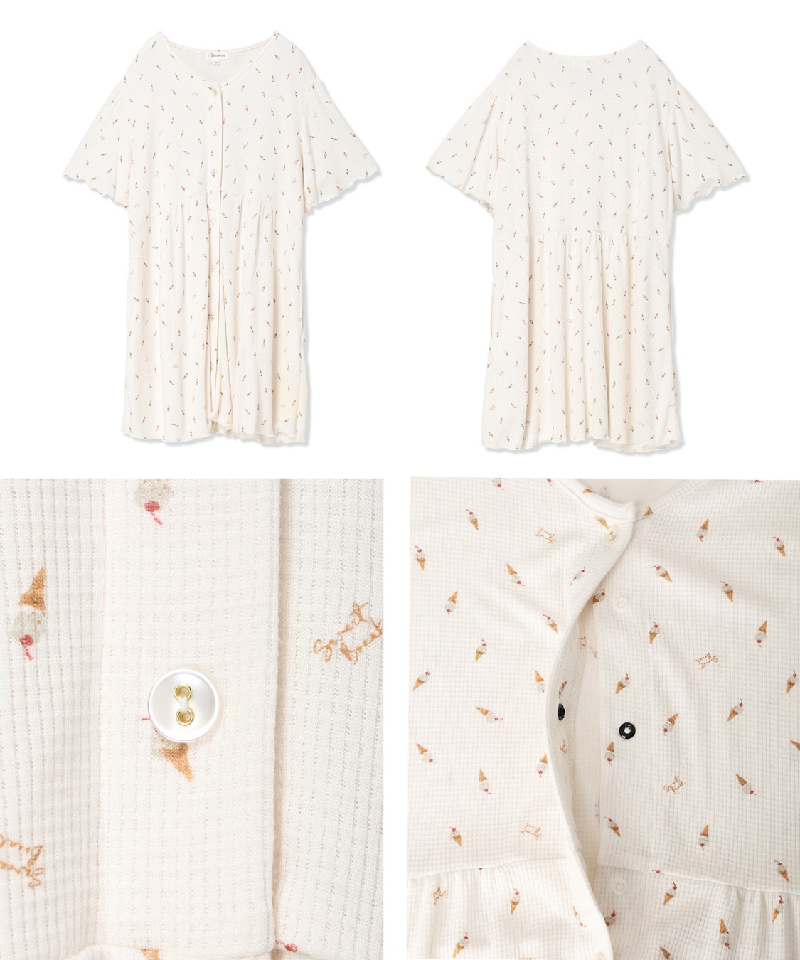 Rosemadame ワッフル風アイス柄パジャマ/マタニティパジャマ（マタニティ/授乳服）上下セット 授乳口付き 授乳楽々 妊婦服 産前・産後対応_sub_25