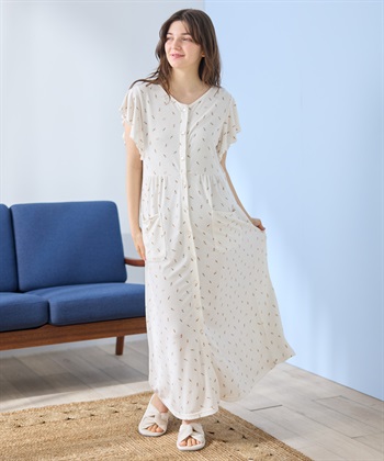 Rosemadame ワッフル風アイス柄ネグリジェ/ワンピースパジャマ/マタニティパジャマ（マタニティ/授乳服）上下セット 授乳口付き 授乳楽々 妊婦服 産前・産後対応_subthumb_3