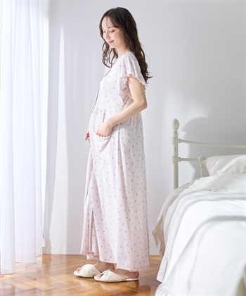 Rosemadame ワッフル風アイス柄ネグリジェ/ワンピースパジャマ/マタニティパジャマ（マタニティ/授乳服）上下セット 授乳口付き 授乳楽々 妊婦服 産前・産後対応_subthumb_9