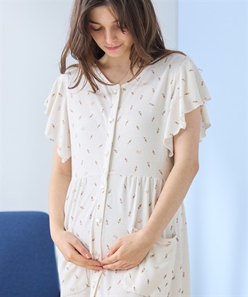 Rosemadame ワッフル風アイス柄ネグリジェ/ワンピースパジャマ/マタニティパジャマ（マタニティ/授乳服）上下セット 授乳口付き 授乳楽々 妊婦服 産前・産後対応_subthumb_18