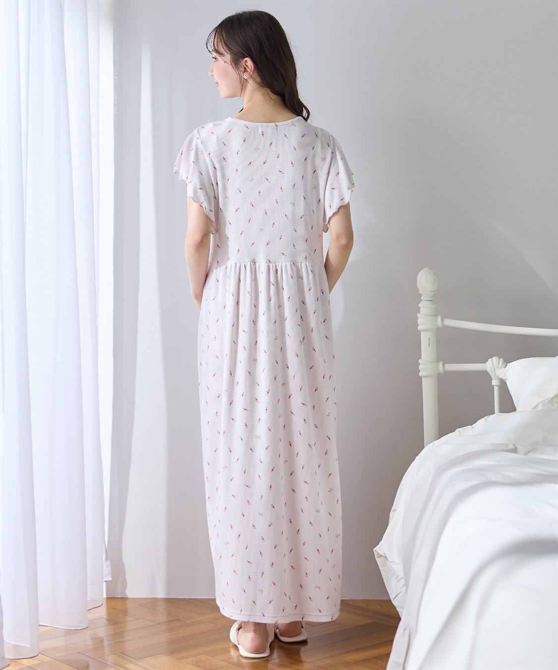 Rosemadame ワッフル風アイス柄ネグリジェ/ワンピースパジャマ/マタニティパジャマ（マタニティ/授乳服）上下セット 授乳口付き 授乳楽々 妊婦服 産前・産後対応_sub_22