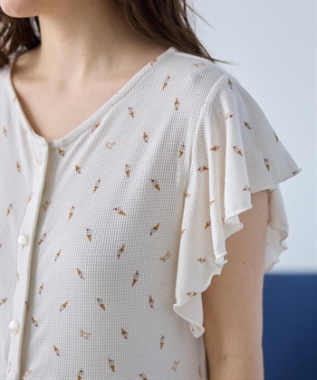 Rosemadame ワッフル風アイス柄ネグリジェ/ワンピースパジャマ/マタニティパジャマ（マタニティ/授乳服）上下セット 授乳口付き 授乳楽々 妊婦服 産前・産後対応_subthumb_23