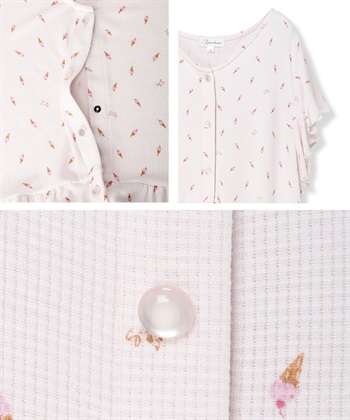 Rosemadame ワッフル風アイス柄ネグリジェ/ワンピースパジャマ/マタニティパジャマ（マタニティ/授乳服）上下セット 授乳口付き 授乳楽々 妊婦服 産前・産後対応_subthumb_26