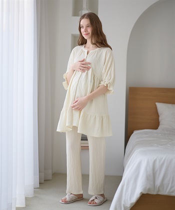 Rosemadame ふくれジャガード マタニティパジャマ （マタニティ/ 妊婦服）授乳楽々 妊婦服 産前・産後対応_subthumb_3