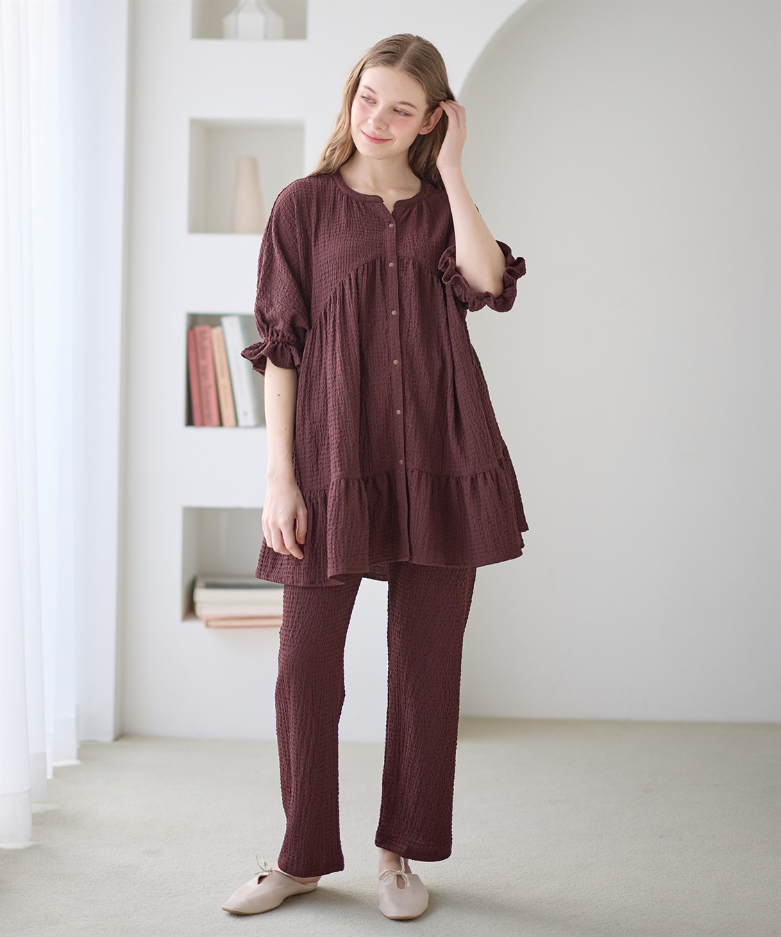 Rosemadame ふくれジャガード マタニティパジャマ （マタニティ/ 妊婦服）授乳楽々 妊婦服 産前・産後対応_sub_6