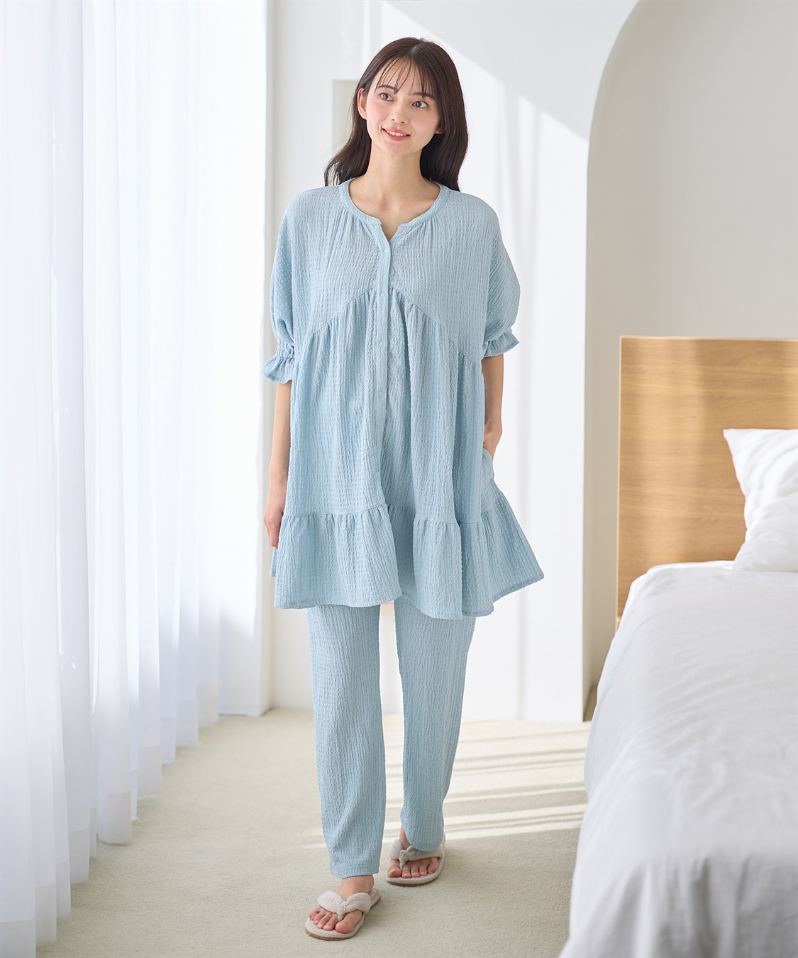 Rosemadame ふくれジャガード マタニティパジャマ （マタニティ/ 妊婦服）授乳楽々 妊婦服 産前・産後対応_sub_9