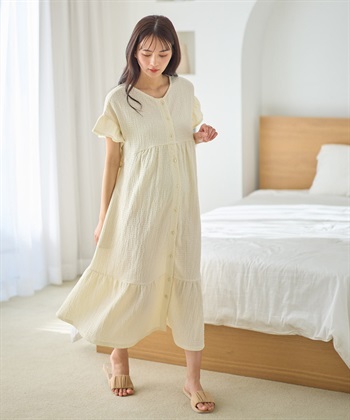 Rosemadame ふくれジャガードネグリジェ/マタニティパジャマ ワンピースパジャマ（マタニティ/ 妊婦服）授乳楽々 妊婦服 産前・産後対応_subthumb_2