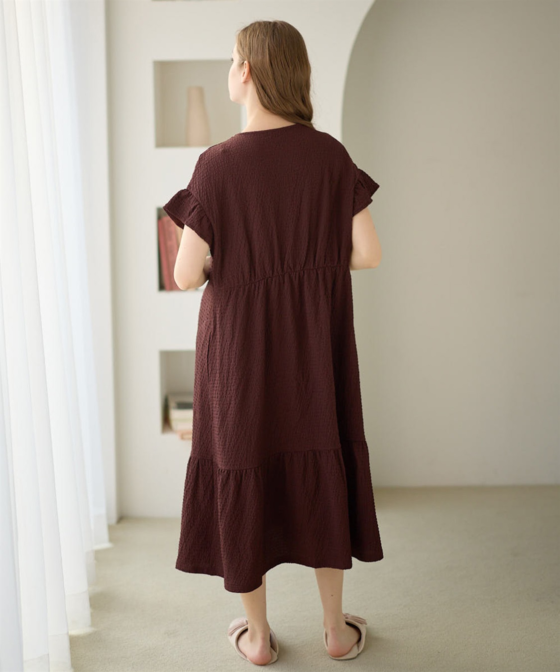 Rosemadame ふくれジャガードネグリジェ/マタニティパジャマ ワンピースパジャマ（マタニティ/ 妊婦服）授乳楽々 妊婦服 産前・産後対応_sub_8