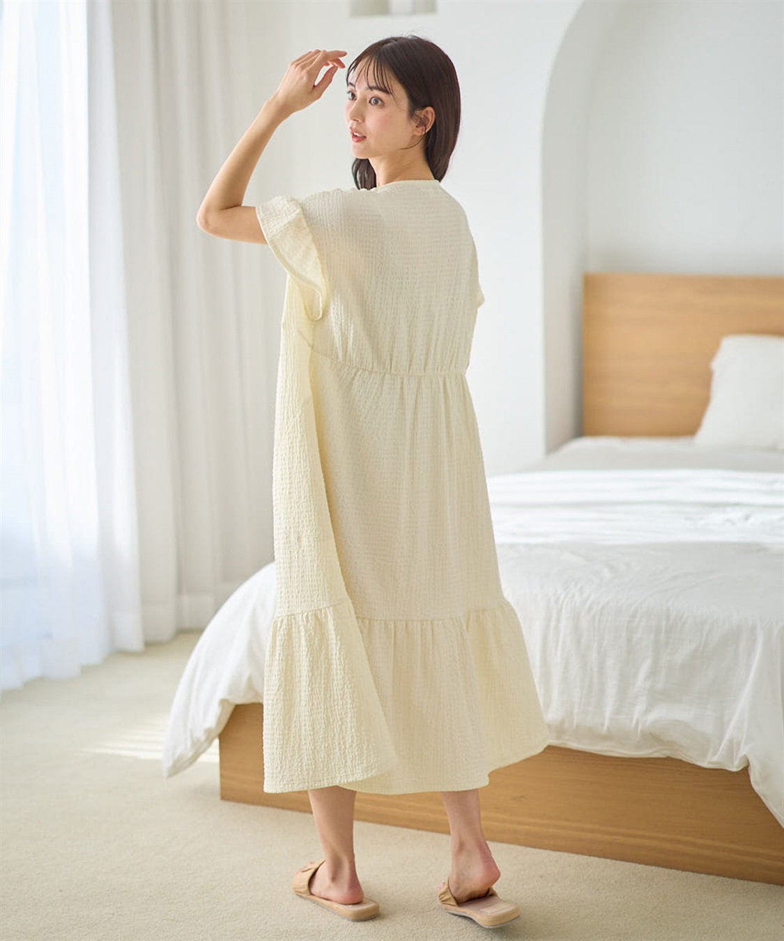 Rosemadame ふくれジャガードネグリジェ/マタニティパジャマ ワンピースパジャマ（マタニティ/ 妊婦服）授乳楽々 妊婦服 産前・産後対応_sub_10