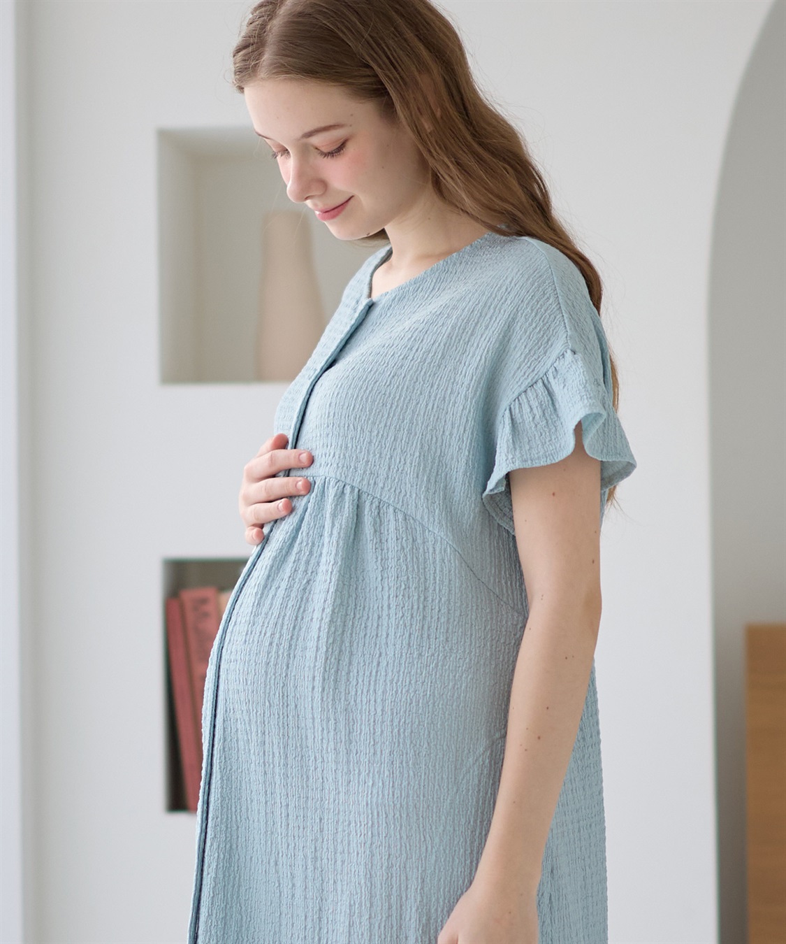 Rosemadame ふくれジャガードネグリジェ/マタニティパジャマ ワンピースパジャマ（マタニティ/ 妊婦服）授乳楽々 妊婦服 産前・産後対応_sub_22