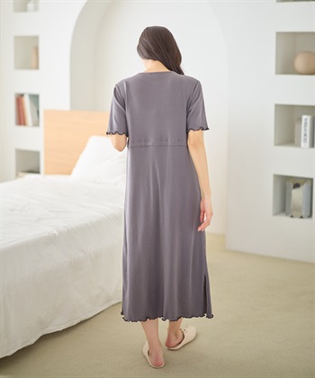 Rosemadame テレコ配色メロウネグリジェ/マタニティパジャマ ワンピースパジャマ（マタニティ/ 妊婦服）授乳楽々 妊婦服 産前・産後対応_subthumb_5