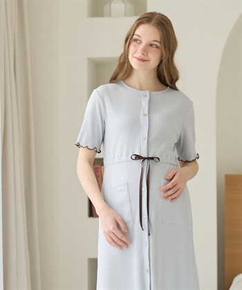 Rosemadame テレコ配色メロウネグリジェ/マタニティパジャマ ワンピースパジャマ（マタニティ/ 妊婦服）授乳楽々 妊婦服 産前・産後対応_subthumb_8