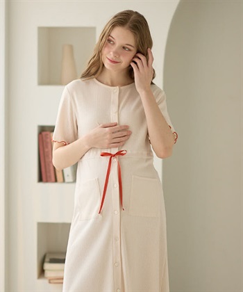 Rosemadame テレコ配色メロウネグリジェ/マタニティパジャマ ワンピースパジャマ（マタニティ/ 妊婦服）授乳楽々 妊婦服 産前・産後対応_subthumb_11