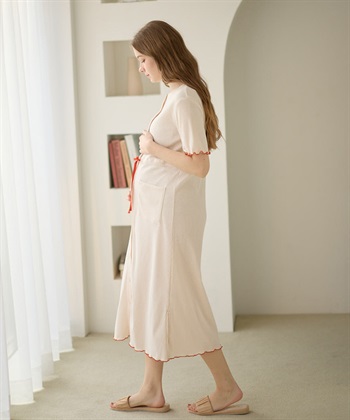 Rosemadame テレコ配色メロウネグリジェ/マタニティパジャマ ワンピースパジャマ（マタニティ/ 妊婦服）授乳楽々 妊婦服 産前・産後対応_subthumb_13