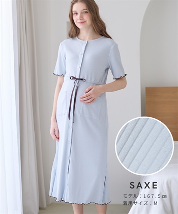 Rosemadame テレコ配色メロウネグリジェ/マタニティパジャマ ワンピースパジャマ（マタニティ/ 妊婦服）授乳楽々 妊婦服 産前・産後対応_subthumb_23