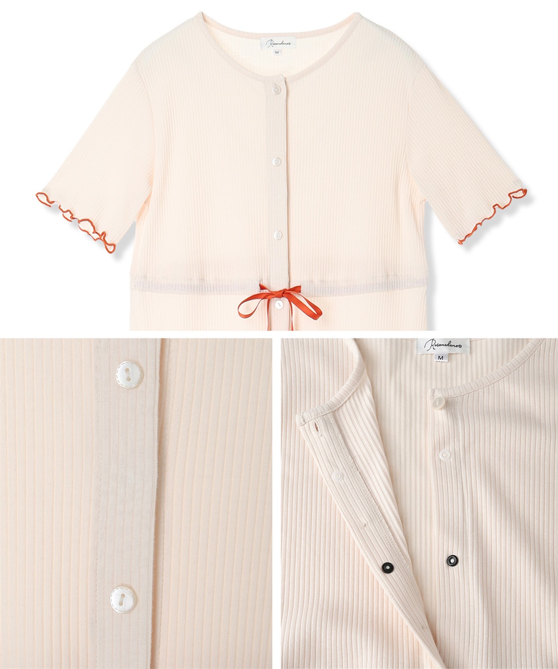 Rosemadame テレコ配色メロウネグリジェ/マタニティパジャマ ワンピースパジャマ（マタニティ/ 妊婦服）授乳楽々 妊婦服 産前・産後対応_sub_25