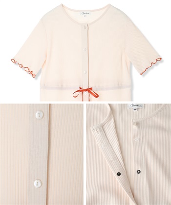 Rosemadame テレコ配色メロウネグリジェ/マタニティパジャマ ワンピースパジャマ（マタニティ/ 妊婦服）授乳楽々 妊婦服 産前・産後対応_subthumb_25