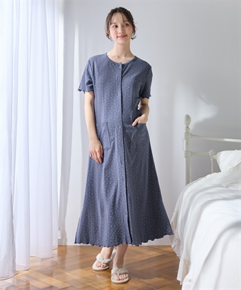 Rosemadame パターンメッシュ小花柄ネグリジェ/ワンピースパジャマ/マタニティパジャマ（マタニティ/授乳服）上下セット 授乳口付き 授乳楽々 妊婦服 産前・産後対応_subthumb_1