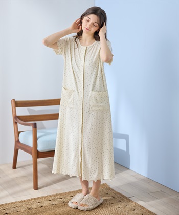 Rosemadame パターンメッシュ小花柄ネグリジェ/ワンピースパジャマ/マタニティパジャマ（マタニティ/授乳服）上下セット 授乳口付き 授乳楽々 妊婦服 産前・産後対応_subthumb_2