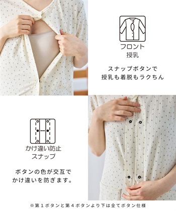 Rosemadame パターンメッシュ小花柄ネグリジェ/ワンピースパジャマ/マタニティパジャマ（マタニティ/授乳服）上下セット 授乳口付き 授乳楽々 妊婦服 産前・産後対応_subthumb_13