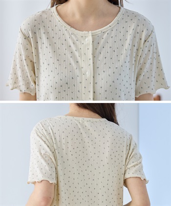 Rosemadame パターンメッシュ小花柄ネグリジェ/ワンピースパジャマ/マタニティパジャマ（マタニティ/授乳服）上下セット 授乳口付き 授乳楽々 妊婦服 産前・産後対応_subthumb_24