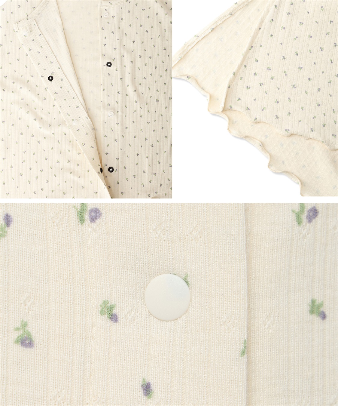 Rosemadame パターンメッシュ小花柄ネグリジェ/ワンピースパジャマ/マタニティパジャマ（マタニティ/授乳服）上下セット 授乳口付き 授乳楽々 妊婦服 産前・産後対応_sub_26