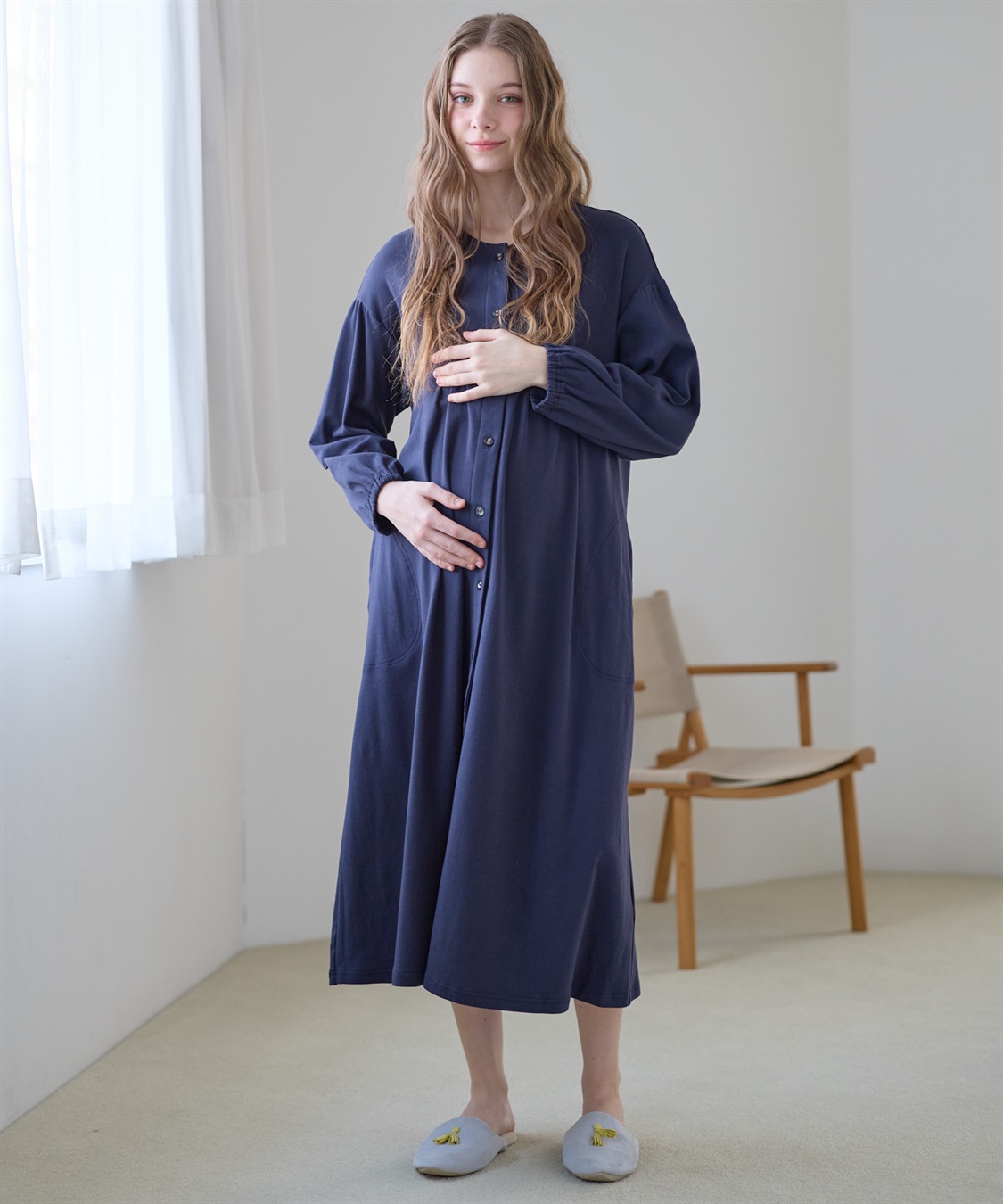 Rosemadame フライスネグリジェ/ワンピースパジャマ/ルームウェア（マタニティ/授乳服）授乳楽々 妊婦服 産前・産後対応_sub_2