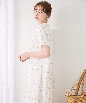 Rosemadame 【親子でお揃い】マタニティ ルームワンピース｜ 綿100％クマ柄 授乳対応 ネグリジェ パジャマ 産前産後対応_subthumb_10