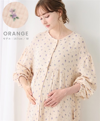 Rosemadame マタニティ ルームワンピース｜綿100％ ダブルガーゼ 花柄 授乳対応 ネグリジェ パジャマ 産前産後対応_subthumb_16