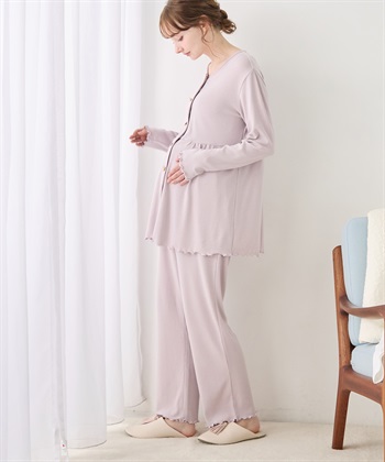 Rosemadame マタニティパジャマ｜なめらか レーヨン混 リブ素材 授乳対応 入院準備 産前産後対応_subthumb_5