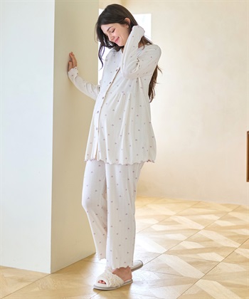 Rosemadame パターンメッシュ ハート柄 マタニティパジャマ　授乳対応 入院準備 産前産後対応_subthumb_12