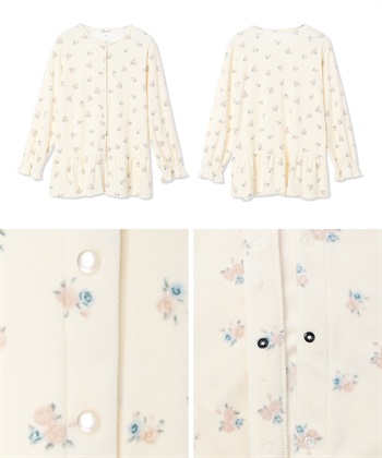 Rosemadame ベロア 小花柄 マタニティ パジャマ 上下セット授乳対応 前開き ルームウェア 入院準備 産前・産後対応_subthumb_23
