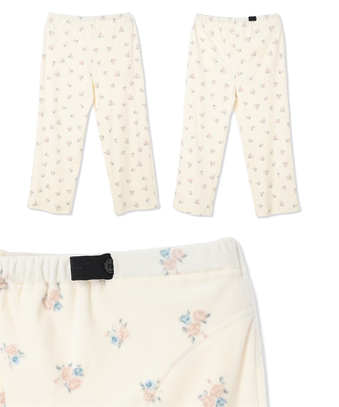 Rosemadame ベロア 小花柄 マタニティ パジャマ 上下セット授乳対応 前開き ルームウェア 入院準備 産前・産後対応_sub_24