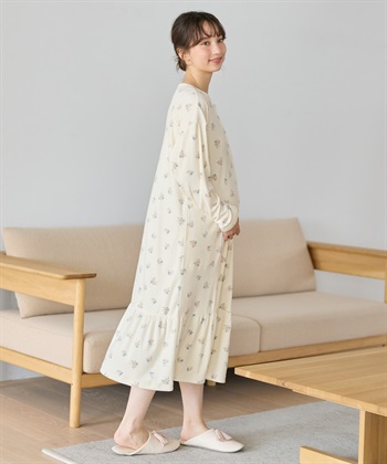 Rosemadame ベロア 小花柄 ネグリジェ ワンピース マタニティ パジャマ 授乳対応 入院準備 産前 産後 対応_subthumb_12
