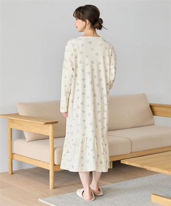 Rosemadame ベロア 小花柄 ネグリジェ ワンピース マタニティ パジャマ 授乳対応 入院準備 産前 産後 対応_subthumb_13
