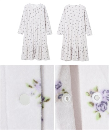 Rosemadame ベロア 小花柄 ネグリジェ ワンピース マタニティ パジャマ 授乳対応 入院準備 産前 産後 対応_subthumb_23