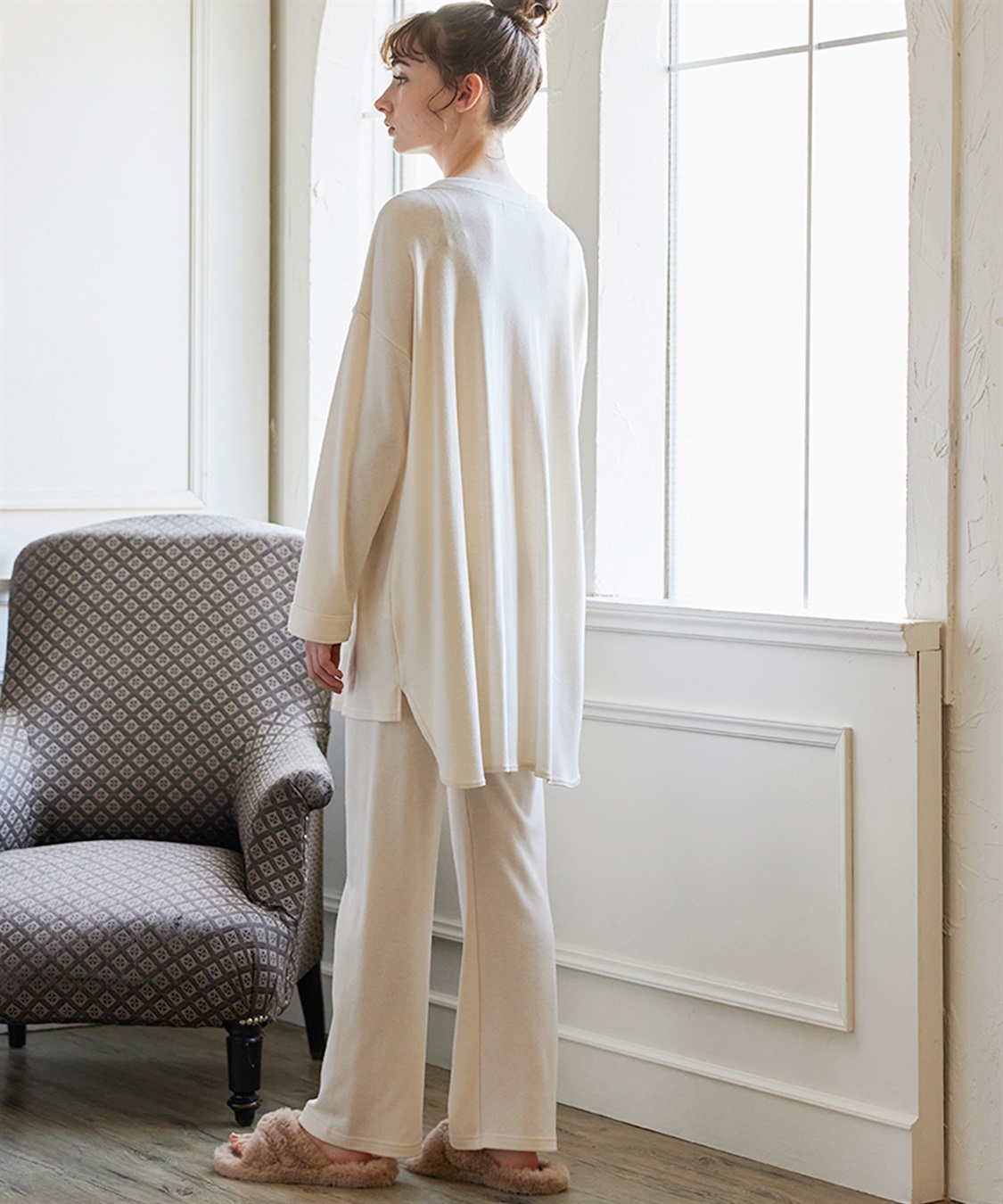 Rosemadame マタニティから産後まで ふわふわスムース無地パジャマ（マタニティ/授乳服）授乳楽々 妊婦服 産前・産後対応_sub_5