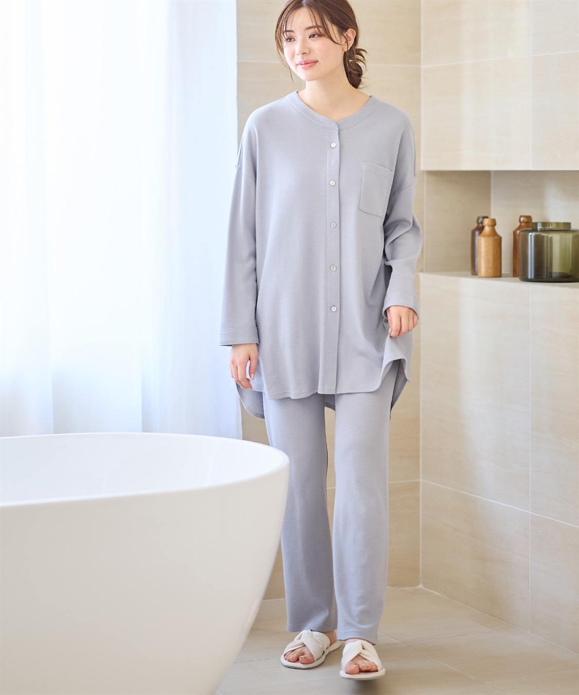 Rosemadame マタニティから産後まで ふわふわスムース無地パジャマ（マタニティ/授乳服）授乳楽々 妊婦服 産前・産後対応_sub_10